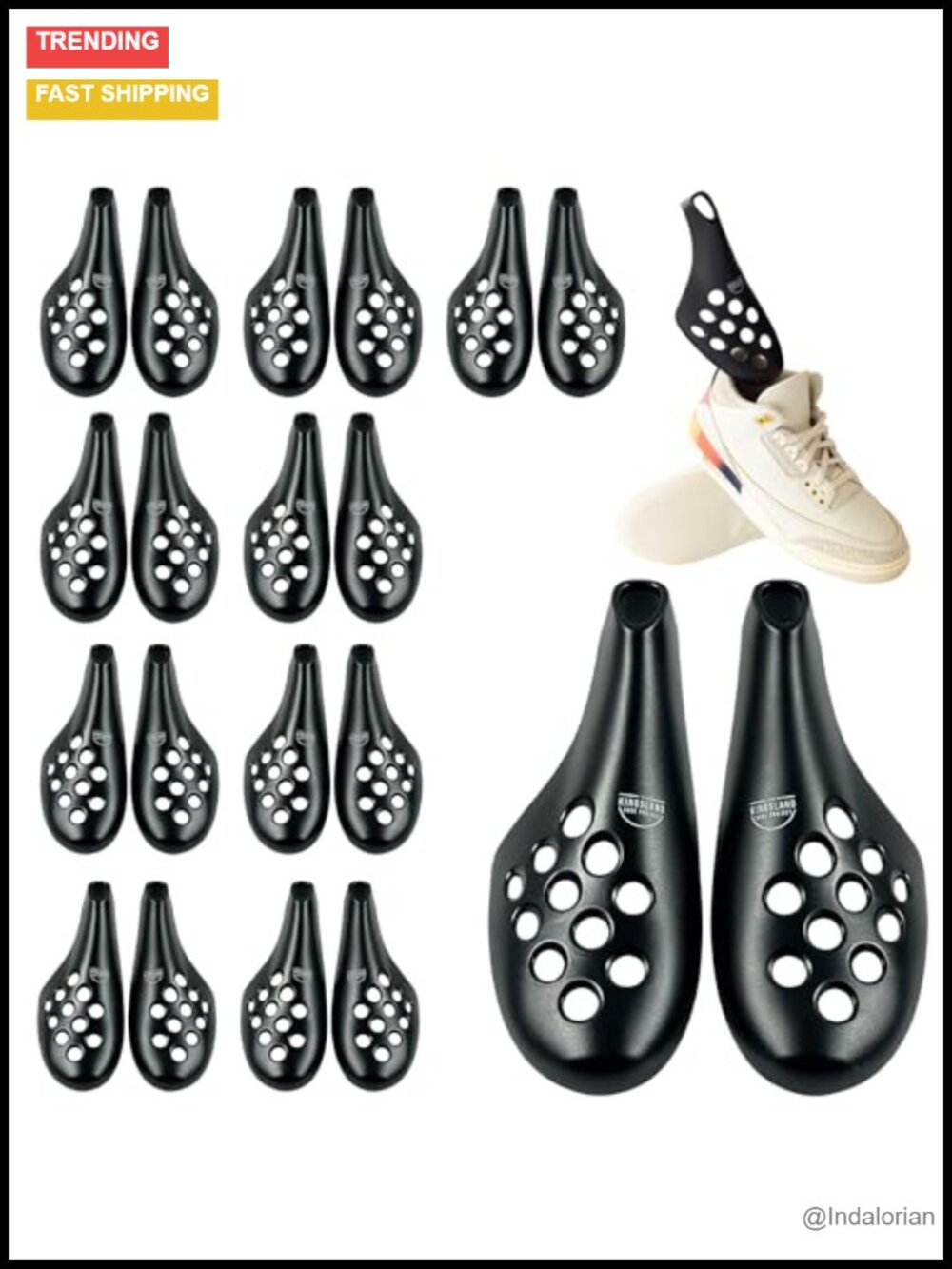 Shoe Trees for Sneakers & Boots, No Springs, 10-Pack Size Large